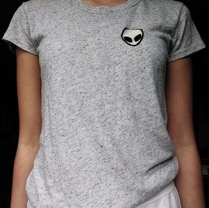 Grey T-shirt with Alien Patch